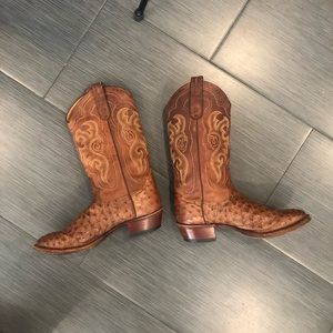 tony lama ostrich cowboy boots